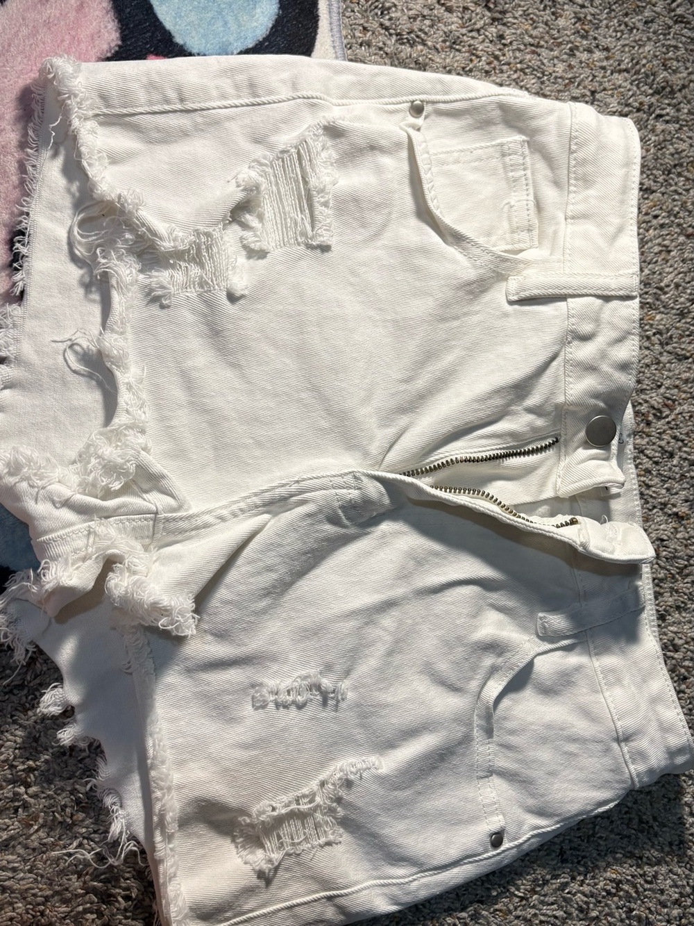 Windsor White Distressed Jean Shorts